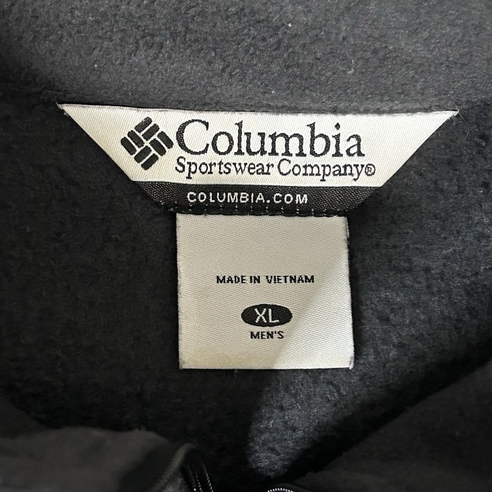 Columbia Men's XL Full Zip Fleece Jacket Black Soft Warm Outdoor Layer WM6113 - Picture 4 of 11
